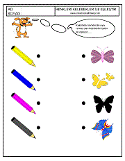 okul öncesi renk kavramı renkleri eşleştir çalışma sayfaları